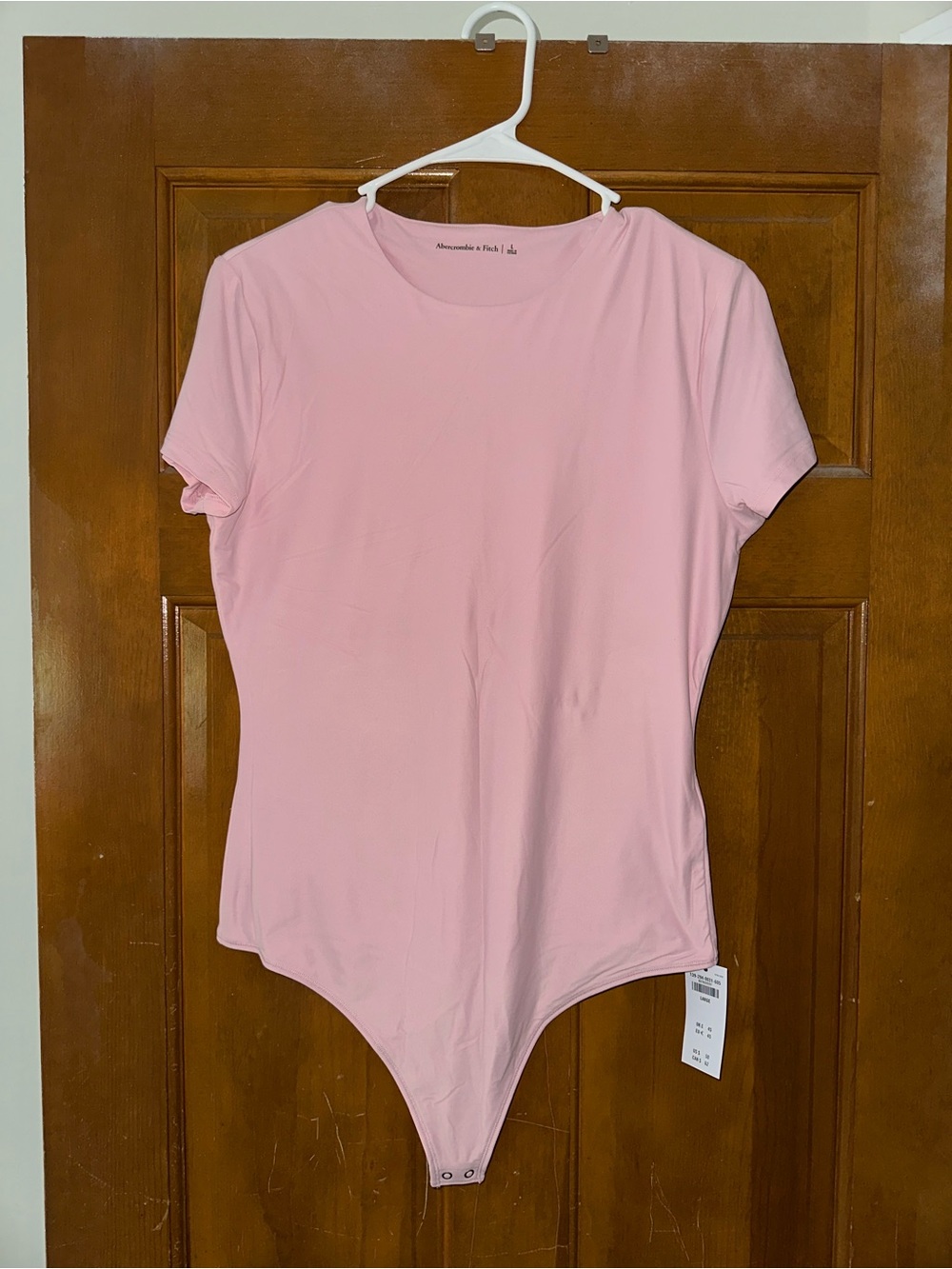 Abercrombie & Fitch Pink Short-Sleeve Seamless Bodysuit